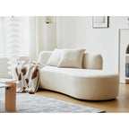 90.2 inch Half Moon Curved Velvet Living Room Sofa