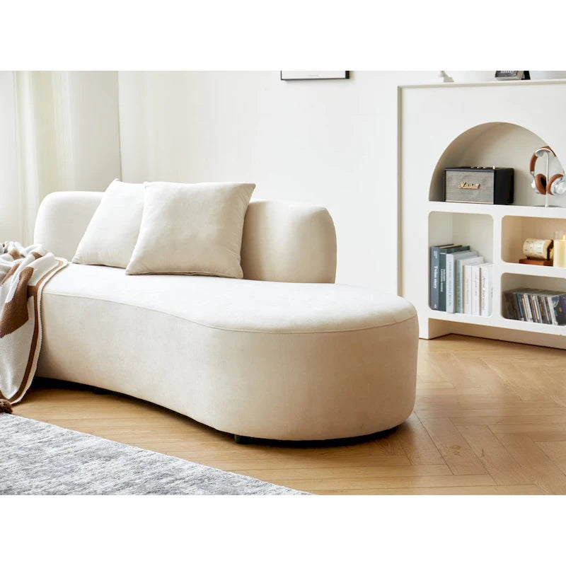 90.2 inch Half Moon Curved Velvet Living Room Sofa