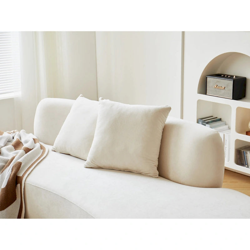 90.2 inch Half Moon Curved Velvet Living Room Sofa