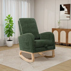 High Back Rocking Chair with Retractable Footrest