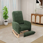High Back Rocking Chair with Retractable Footrest