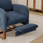 High Back Rocking Chair with Retractable Footrest