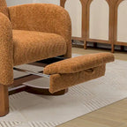 High Back Rocking Chair with Retractable Footrest