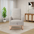 High Back Rocking Chair with Retractable Footrest