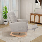 High Back Rocking Chair with Retractable Footrest