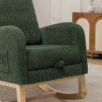 High Back Rocking Chair with Retractable Footrest