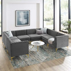 Triumph Channel Tufted Performance Velvet 8-Piece Sectional Sofa