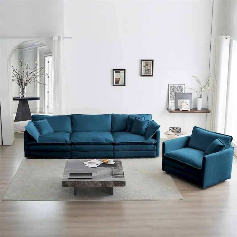3-Piece Upholstered Sofa, Sectional Sofa Set Modern Sofa Couches Set
