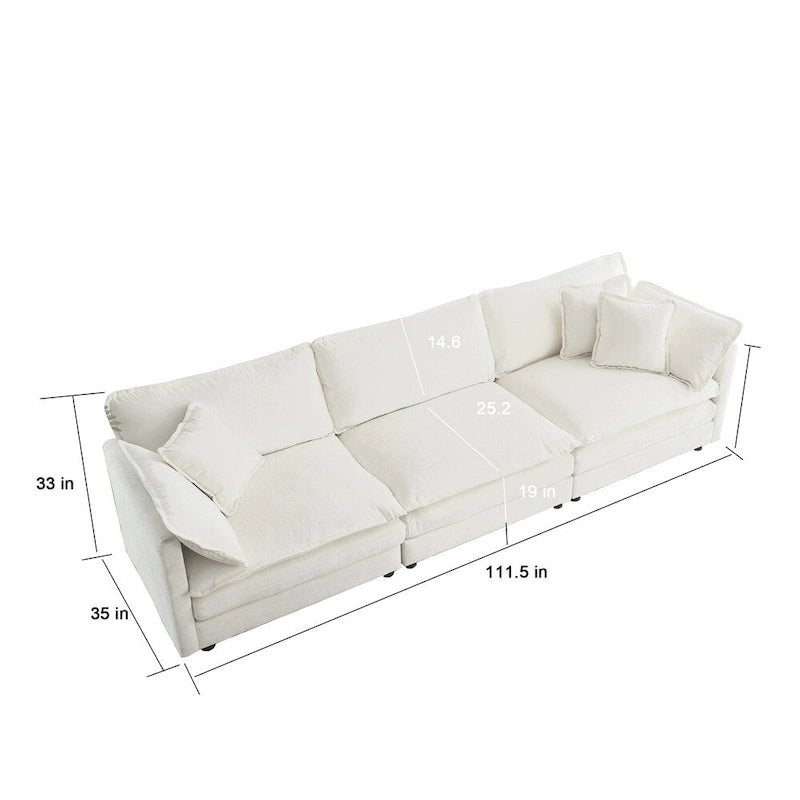 3-Piece Upholstered Sofa, Sectional Sofa Set Modern Sofa Couches Set