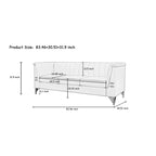 Modern Designs Velvet Upholstered Living Room Sofa, 3 Seat Sofa Couch With Golden Metal Legs with Pink Sofa - 83.46*30.51*31.9