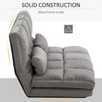 Convertible Floor Sofa Chair with 2 Pillows and Adjustable Backrest