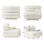 146 Convertible Modular Sectional Sofa, U-Shaped Luxury Modern 6-Seat Couch Sectional with Chaise Ottomans for Living Room