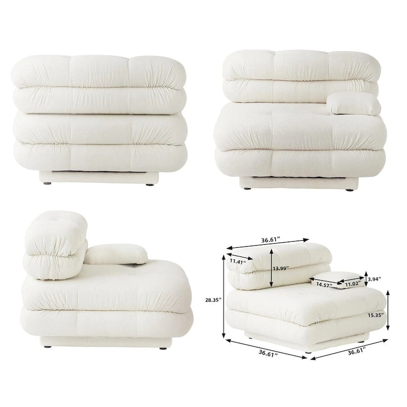 146 Convertible Modular Sectional Sofa, U-Shaped Luxury Modern 6-Seat Couch Sectional with Chaise Ottomans for Living Room