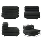 146 Convertible Modular Sectional Sofa, U-Shaped Luxury Modern 6-Seat Couch Sectional with Chaise Ottomans for Living Room