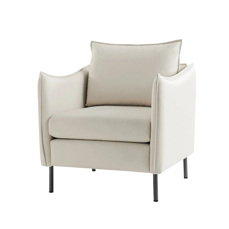 Christopher Modern Anti-scratch Fabric Armchair with Black Metal Legs by HULALA HOME