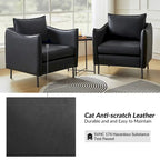 Christopher Modern Anti-scratch Fabric Armchair with Black Metal Legs by HULALA HOME