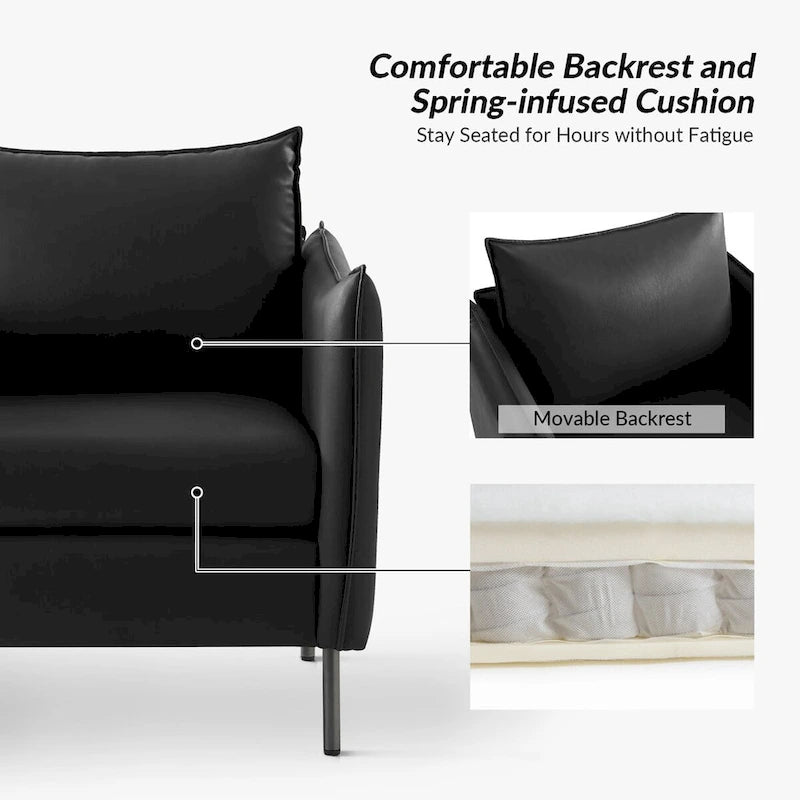 Christopher Modern Anti-scratch Fabric Armchair with Black Metal Legs by HULALA HOME