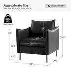 Christopher Modern Anti-scratch Fabric Armchair with Black Metal Legs by HULALA HOME