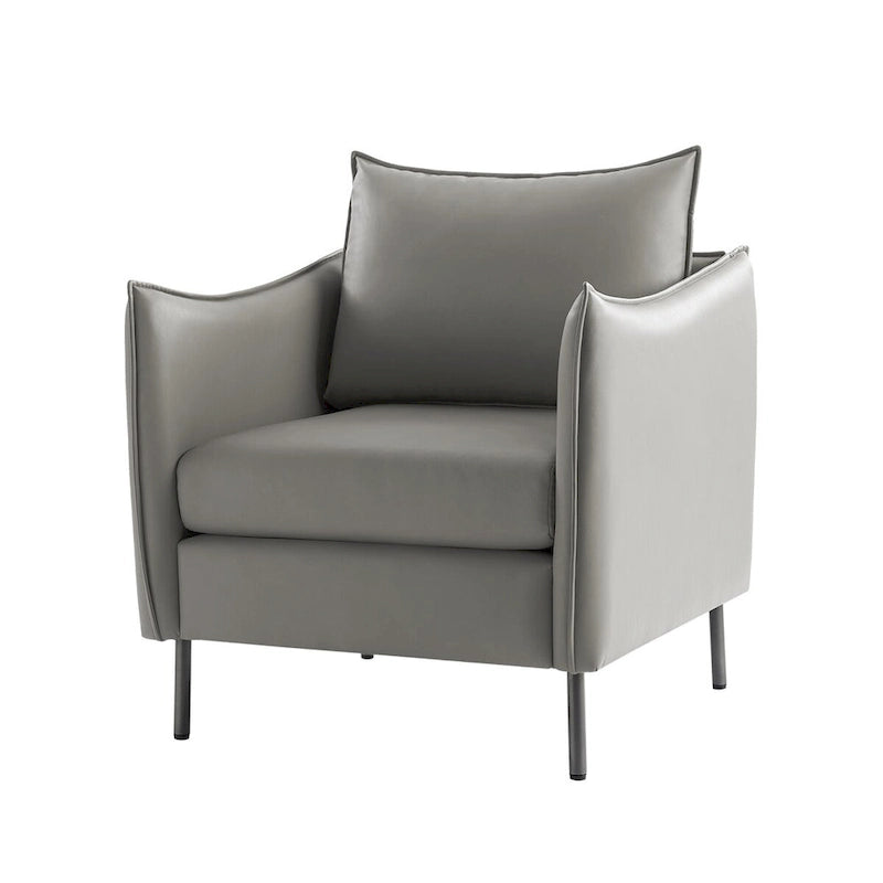 Christopher Modern Anti-scratch Fabric Armchair with Black Metal Legs by HULALA HOME