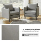 Christopher Modern Anti-scratch Fabric Armchair with Black Metal Legs by HULALA HOME