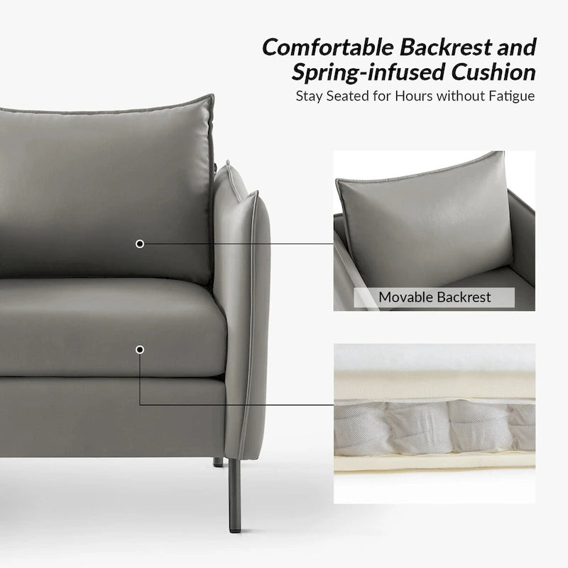 Christopher Modern Anti-scratch Fabric Armchair with Black Metal Legs by HULALA HOME