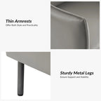 Christopher Modern Anti-scratch Fabric Armchair with Black Metal Legs by HULALA HOME