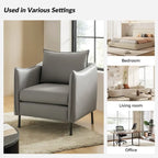 Christopher Modern Anti-scratch Fabric Armchair with Black Metal Legs by HULALA HOME