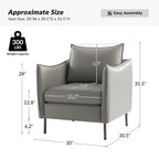 Christopher Modern Anti-scratch Fabric Armchair with Black Metal Legs by HULALA HOME