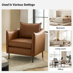 Christopher Modern Anti-scratch Fabric Armchair with Black Metal Legs by HULALA HOME