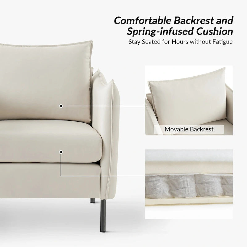 Christopher Modern Anti-scratch Fabric Armchair with Black Metal Legs by HULALA HOME