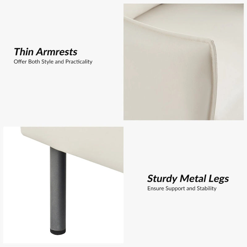 Christopher Modern Anti-scratch Fabric Armchair with Black Metal Legs by HULALA HOME