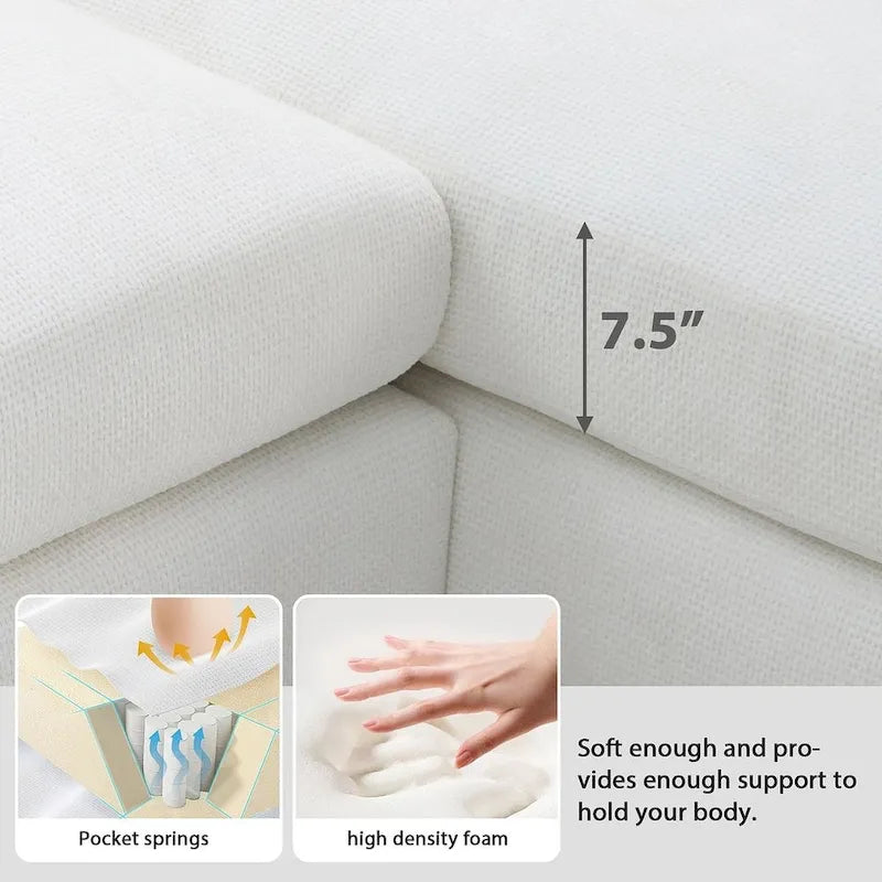 Oversized Sectional Couch with Chaise Lounge, L-shaped Chenille Sectional Sofa for Living Room,Apartment,Office