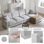 Oversized Sectional Couch with Chaise Lounge, L-shaped Chenille Sectional Sofa for Living Room,Apartment,Office