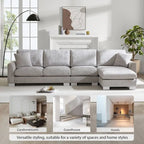 Oversized Sectional Couch with Chaise Lounge, L-shaped Chenille Sectional Sofa for Living Room,Apartment,Office