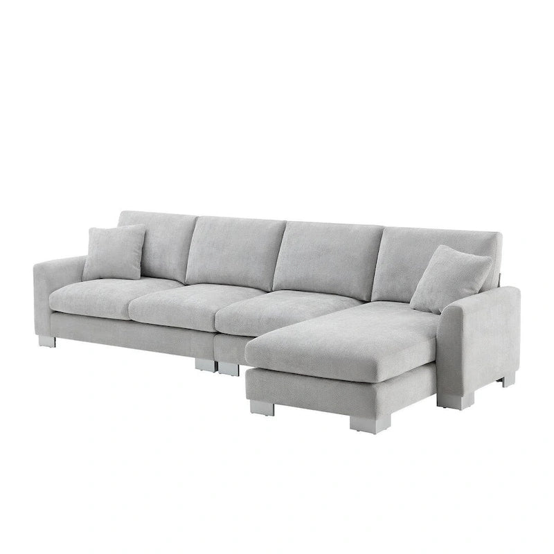 Oversized Sectional Couch with Chaise Lounge, L-shaped Chenille Sectional Sofa for Living Room,Apartment,Office