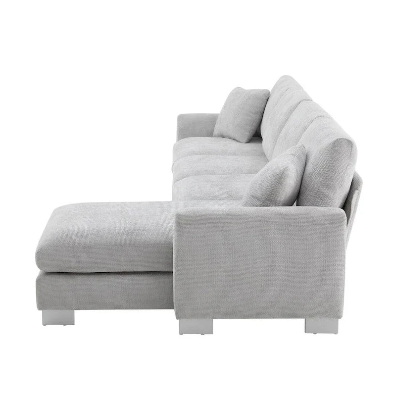 Oversized Sectional Couch with Chaise Lounge, L-shaped Chenille Sectional Sofa for Living Room,Apartment,Office