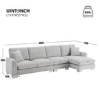 Oversized Sectional Couch with Chaise Lounge, L-shaped Chenille Sectional Sofa for Living Room,Apartment,Office