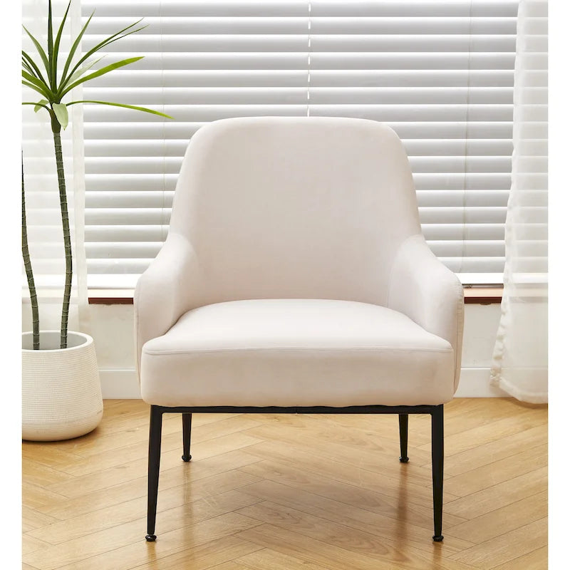 Slope Arm Mid Century Velvet Indoor Accent Chair