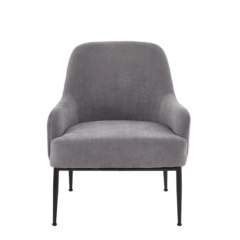 Slope Arm Mid Century Velvet Indoor Accent Chair
