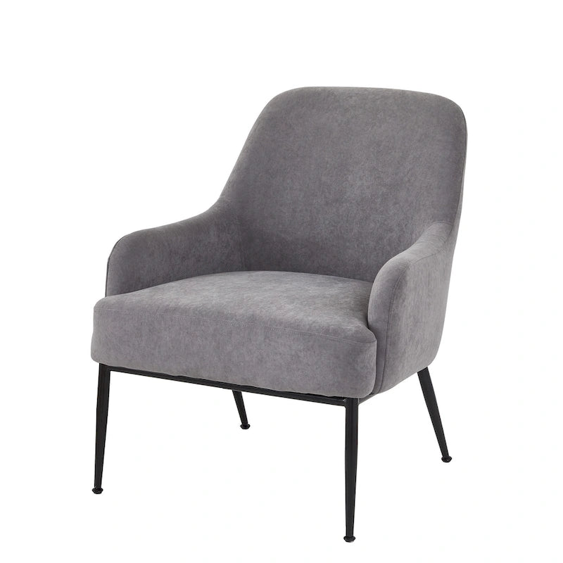 Slope Arm Mid Century Velvet Indoor Accent Chair