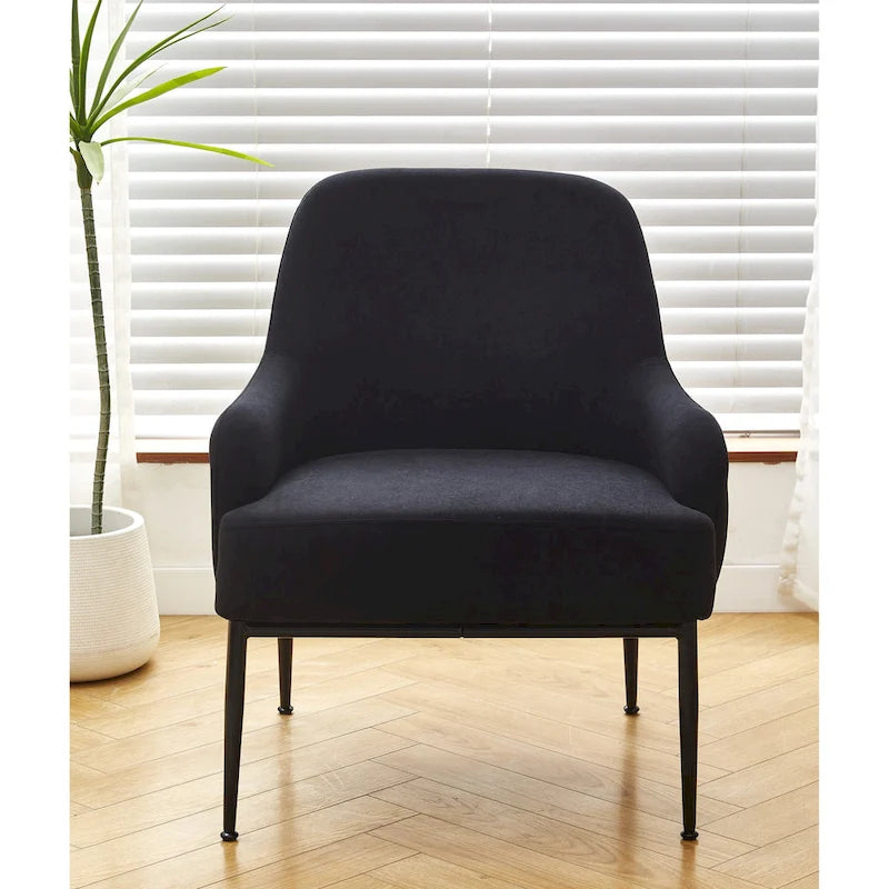 Slope Arm Mid Century Velvet Indoor Accent Chair