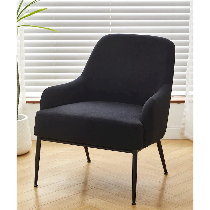Slope Arm Mid Century Velvet Indoor Accent Chair
