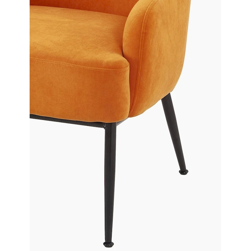 Slope Arm Mid Century Velvet Indoor Accent Chair