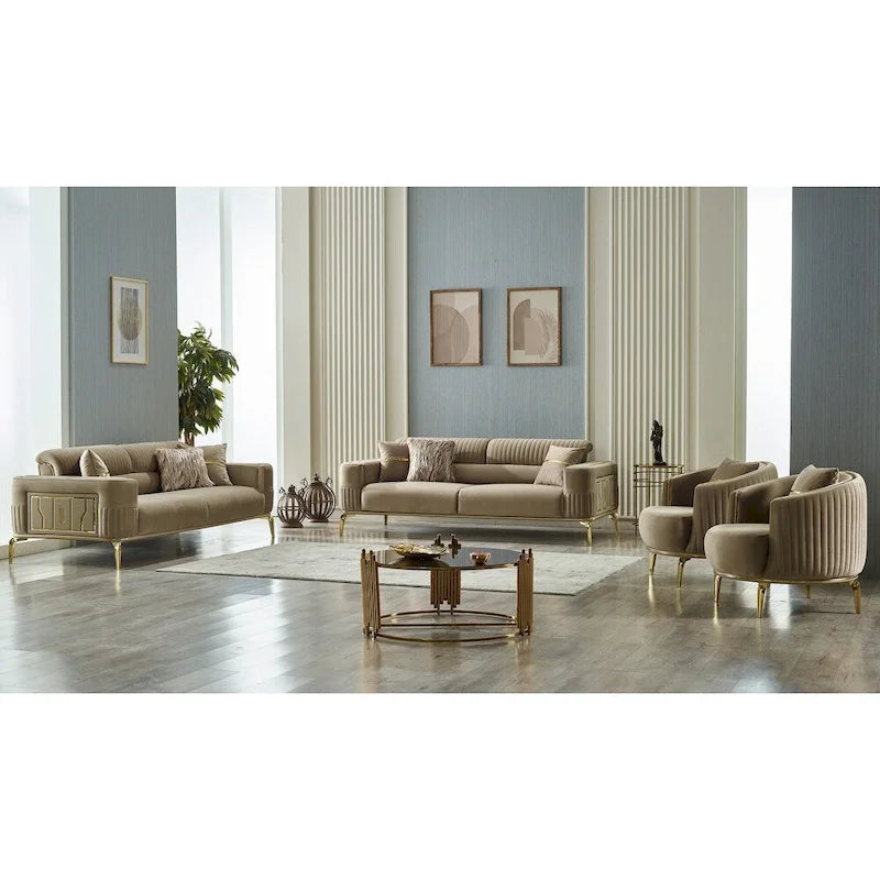 Arianna 4-Pieces Two Sofa Two Chair Living Room Set