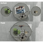 3 Tiers Round and Glass Coffee Table with 360 Degrees Rotating Top