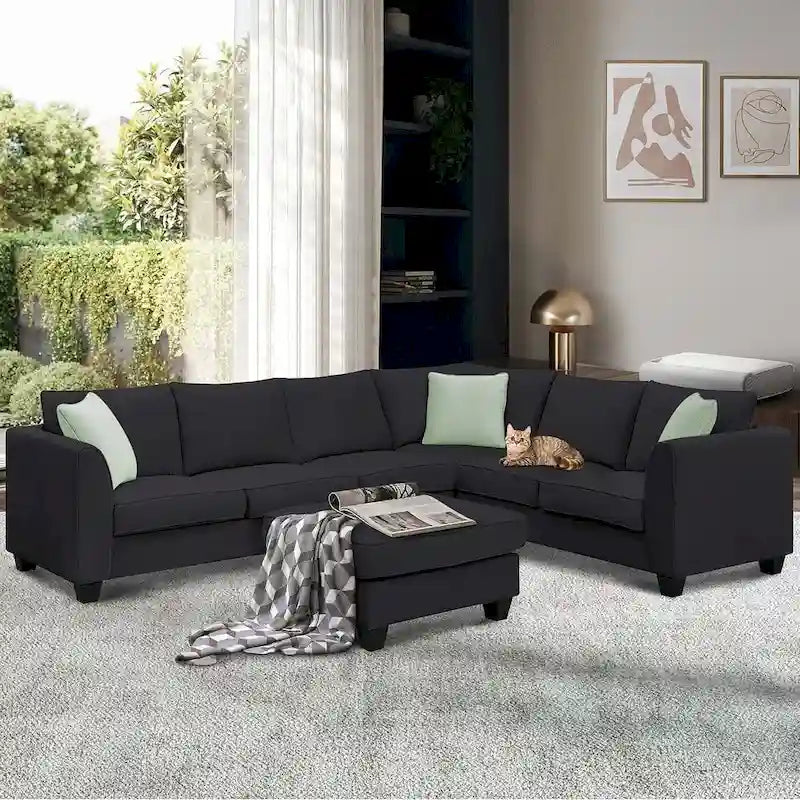 Flexible Combination Module Reversible Sectional Sofa with Ottoman