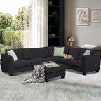 Flexible Combination Module Reversible Sectional Sofa with Ottoman