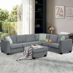 Flexible Combination Module Reversible Sectional Sofa with Ottoman
