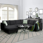 Flexible Combination Module Reversible Sectional Sofa with Ottoman