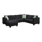 Flexible Combination Module Reversible Sectional Sofa with Ottoman